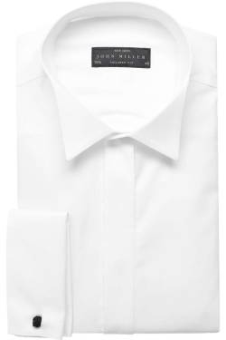 John Miller Tailored Fit Galahemd weiss, Einfarbig von John Miller