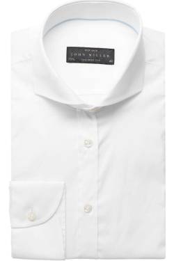 John Miller Tailored Fit Hemd weiss, Einfarbig von John Miller