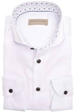 John Miller Tailored Fit Hemd weiss, Einfarbig von John Miller