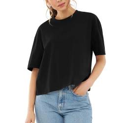 Johnny Urban Cropped Shirt Damen und Herren Schwarz - Zoey - Kurzes Top aus Baumwolle - Crop Shirt Kurzarm - Basic Tshirt für Sommer von Johnny Urban