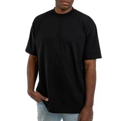 Johnny Urban Oversized Tshirt Herren & Damen Schwarz - Sammy - Heavy Basic Kurzarm T-Shirt Oversize - Enganliegender Kragen - Unisex - 100% Baumwolle - Einfarbig von Johnny Urban