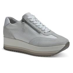 Johnston & Murphy Gracie Sneaker mit seitlichem Reißverschluss für Damen – 4,4 cm Plateau-Sneaker, modische Damen-Sneaker, Freizeitschuhe für Damen, Weiss/opulenter Garten, 10 Women/10 Men von Johnston & Murphy