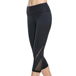 JokeLomple High Waist Leggings Damen - Baumwolle/blickdichte 2 in 1 Knielang Kurze Sporthose mit Tasche elastische Baumwoll Leggings Damen Damen 7/8 für Sport für Frau Bequeme von JokeLomple