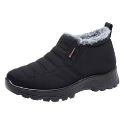 JokeLomple Stiefeletten Damen mit Absatz - rutschfest Plateau Gummistiefel Leder, Bequeme Stylish Plateau Knöchel Leichte Warm Gefüttert Mode Elegant Halbstiefel Einfach Gummistiefel Bequem von JokeLomple