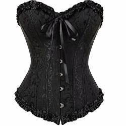 Josamogre Korsett Damen Top Corsage Corset Bustier Frauen Bridal Wäsche Schnürt Halloween Schwarz S von Josamogre