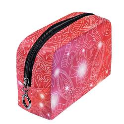 Make-up-Tasche mit Mandala-Blumenmuster, Reise-Kosmetiktasche, Kulturbeutel, Kulturbeutel, Kulturbeutel, tragbar, Reise-Make-up-Tasche, Aufbewahrungs-Organizer für Frauen und Mädchen von Josidd