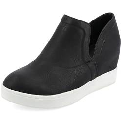 Journee Collection Cardi Sneaker für Damen, Keilabsatz, Schwarz (schwarz), 38 EU von Journee Collection