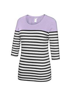 Joy Damen Shirt Veronika 3/4 Arm Gestreift Baumwolle Gr. 36 38 40 42 44 46 48(12B/34558,Viola Stripes,38) von Joy Sportswear