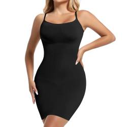 Joyshaper Damen Miederkleid Nahtlose U-Ausschnitt Unterkleid Bauchweg Shapewear Formkleid Full Slips Schwarz S von Joyshaper