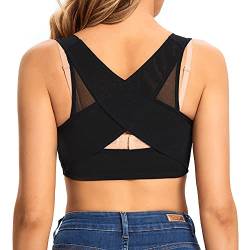 Joyshaper Damen Rücken Geradehalter Figurformende Haltungstrainer Brust Heben Unterbrustkorsett Shapewear Top Rückenstütze zur Haltungskorrektur Schwarz 2XL von Joyshaper