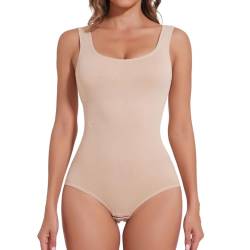 Joyshaper Shapewear Damen Body Shaper Bauchweg Shape Bodysuit Miederbody Formende Bodys Figurformende Tank Tops Beige,S von Joyshaper