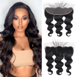 Body Wave Lace Frontal Closure Human Hair 13x4 Lace Frontal Closure Ear To Ear Lace Frontal Closures With Baby Hair Free Part Natural Black Color 18 Zoll von Jreitsere