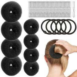 Jubepk Haar-Donut-Brötchen-Maker-Set, Haar-Styling-Set | Donut-Styling-Haarknotenformer-Werkzeuge | Einfaches schnelles Haarzubehör, Haarmodellierungs-Werkzeugset für Kinder, Mädchen, Frauen von Jubepk