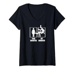 Damen Judo Deine Tochter Meine Tochter Papa Mama Judo T-Shirt mit V-Ausschnitt von Judo Enthusiasts Passionate About Martial Arts