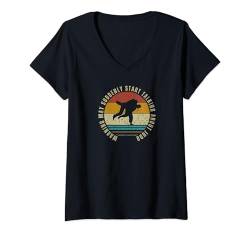 Damen Judo-Trainer Warnung kann plötzlich anfangen über Judo zu sprechen T-Shirt mit V-Ausschnitt von Judo Enthusiasts Passionate About Martial Arts