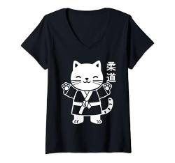 Damen tragen japanisches Kampfkunstkind zur Schau. 柔道 Judo T-Shirt mit V-Ausschnitt von Judo Japanische Kampfkunst Lustiges Judoka