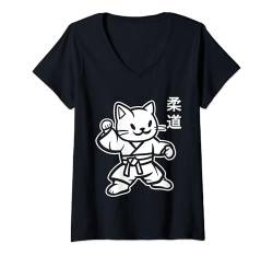 Damen tragen japanisches Kampfkunstkind zur Schau. 柔道 Judo T-Shirt mit V-Ausschnitt von Judo Japanische Kampfkunst Lustiges Judoka