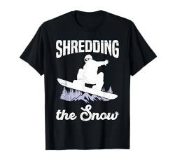 Snowboarder SHREDDING THE SNOW Lustiges Snowboard Jungs T-Shirt von Jungs Snowboard Geschenk Snowboarder Shirt Jungen