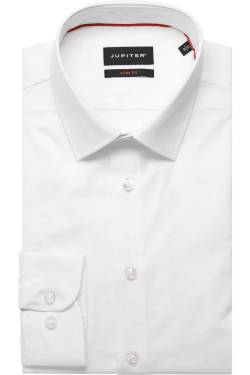 Jupiter Slim Fit Hemd weiss, Einfarbig von Jupiter