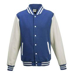 Just Hoods - Unisex College Jacke 'Varsity Jacket' BITTE DIE JH043 BESTELLEN! Gr. - L - Royal Blue/White von Just Hoods