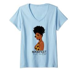 Damen Manifest That Shit Sis Women Manifestiert Queen Manifest T-Shirt mit V-Ausschnitt von Just Manifest It Sis Shopp