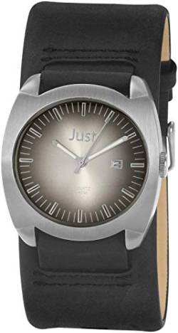 Just Herrenuhr Braun Analog Datum Metall Echt-Leder Quarz Armbanduhr von Just