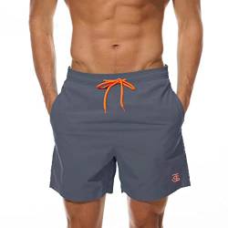 JustSun Badehose Herren Badeshorts Herren Kurz Schnelltrocknend Männer Schwimmhose Boardshorts Strandshorts Herren Beachshorts Grau L von JustSun