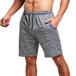 JustSun Kurze Hosen Herren Shorts Sommer Kurze Sporthose Jogginghose Baumwolle Sweatshorts Sport Running Shorts mit Reißverschluss Schwarzgrau 2XL von JustSun