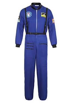 Jutrisujo Blau Astronauten Kostüm ErwacÖsene Herren Kostüm Astronaut Weltraum Raumfahrer Halloween Cosplay XS von Jutrisujo