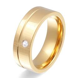 Juwelier Schönschmied - Damen Freundschaftsring Partnerring Ehering Goldness Edelstahl Zirkonia inkl. persönliche Wunschgravur Nr123D von Juwelier Schönschmied