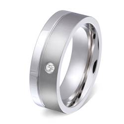 Juwelier Schönschmied - Unisex Partnerring Ehering Hochzeitsring Ecilia Edelstahl Zirkonia inkl. persönliche Lasergravur LANr15D von Juwelier Schönschmied