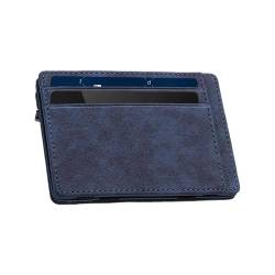 Jyxuyy Magic Wallet | PU Leder Geldbörse | Geldklammer Geldbörsen | Herren Kreditkartenetui | Geldbörse mit Münzfach | Elegante Ledergeldbörsen für Kreditkarten, Ausweise, Männer, blau, Refer to von Jyxuyy