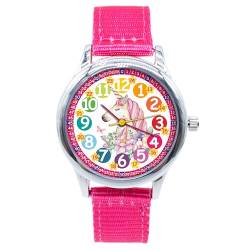 K&L Wall Art Kinderuhr Analog Lernuhr Mädchen Kinderarmbanduhren Mädchenuhr für Kinder Armbanduhr (Einhorn, Rosa, Silikon) von K&L Wall Art