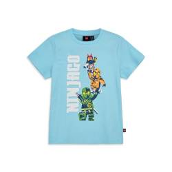 LEGO Ninjago T-Shirt für Kinder | Kurzarm | T-shirt für Jungen | 100% weicher Baumwolle |128 | Hellblau von Kabooki