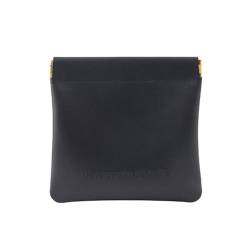 KADSXIYA Minimalistische Kosmetiktasche aus PU-Leder für Damen, tragbare Make-up-Aufbewahrungstasche, Schwarz, Lipstick bag von KADSXIYA