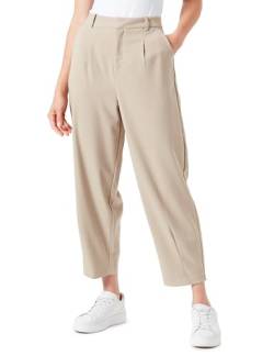 Kaffe Damen Women's Trousers Cropped Length Tapered Legs High-waisted Regular Waist Hose, Chinchilla, von KAFFE