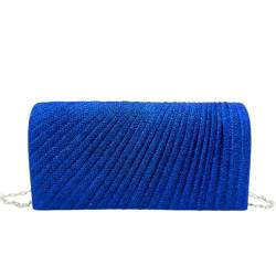 KAHDGSS Clutch, Abendtasche, Damen, Abschlussball, glitzernde Handtasche mit abnehmbarer Kette, Party-Handtasche, Hochzeitstasche für Bankette, blau von KAHDGSS