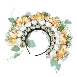 KAHDGSS Elegante Seidenblumen-Haarbänder, doppelseitig, Blumen-Haarnadel-Accessoire, bunte Blumen-Haardekoration für Festivals von KAHDGSS