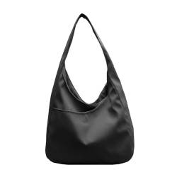 KAHDGSS FashionCasual Tragetasche, Schultertasche, Damengeldbörse für Damen und Mädchen, Mehrzweck-Hobo-Tasche, große Kapazität, Freizeittasche, Schwarz von KAHDGSS