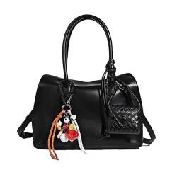 Handtasche Damen Klein, Stylisch Umhängetasche Mittelgroß Aus PU Leder Crossbody Bags Tasche Geldbörse für Tägliches Arbeiten, Einkaufen(Schwarz) von KAISUN