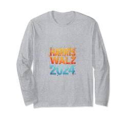 HARRIS WALZ 2024 Farbenfrohe Typografie Langarmshirt von KAMALA HARRIS 2024