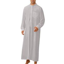 KAMEIMEI Muslimische Robe Herren Einfarbig muslimisches Kleid Islamischen Dubai Männer-Muslimische Kleider Ethnische Maxikleid Ramadan Roben Taiji Kleidung von KAMEIMEI