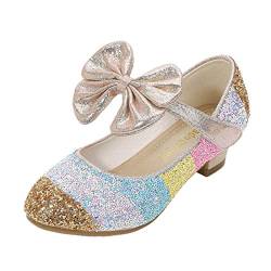 KANDEMY Mädchen Regenbogen Prinzessin Schuhe mit Absatz Glitzer Festliche Schuhe Hochzeitskleider Kinderschuhe für Mädelsabend Geburtstag Hochzeit Halloween Karneval Fasching Verkleidung Accessoires von KANDEMY