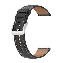 Leder Armband Kompatibel mit Garmin Venu Sq 2 Armband - Weiches Leder Ersatz Armbänder für Garmin Venu Sq 2/Venu/Venu Sq/Sq Music/Venu 2 Plus 43mm Smartwatch, Herren Damen (Schwarz) von KAREN66