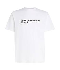 KARL LAGERFELD JEANS Regular FIT Kurzarm T-Shirt, Weiss, L von KARL LAGERFELD JEANS