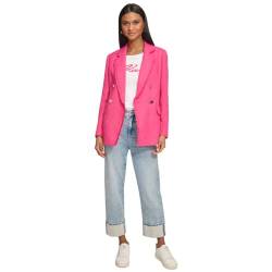 KARL LAGERFELD Damen Tweed-Blazerjacke Lässiger Blazer, Pink, 34 von KARL LAGERFELD