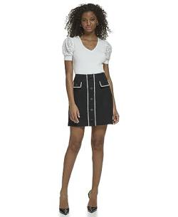 KARL LAGERFELD Damen Tweed Everyday Fashion Sport Skirt Rock, Schwarz, 36 von KARL LAGERFELD