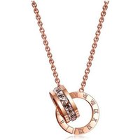 KARMA Kette mit Anhänger Halskette Roségold Edelstahl Damenkette Damenhalskette (Roséfarben Rosa Metallhalskette Karabinerverschluss, Geschenk für Frauen Damenhalskette Damenkette Edelstahlhalskette), Edelstahlkette Kette Halskette Damen Damenschmuck Edelstahlschmuck von KARMA