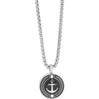 KARMA Kette mit Anhänger Venezianerhalskette Anker Silber Schwarz Herrenhalskette Kette (Geschenk für Ihn Silberkette, Ankerkette), Herren Kette Modern Edelstahl Edelstahlhalskette von KARMA