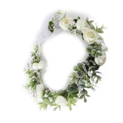 Brautblume für Hochzeit, Blumen-Haarbänder, Braut-Stirnbänder, Blumengirlanden, Haarkranz von KASFDBMO